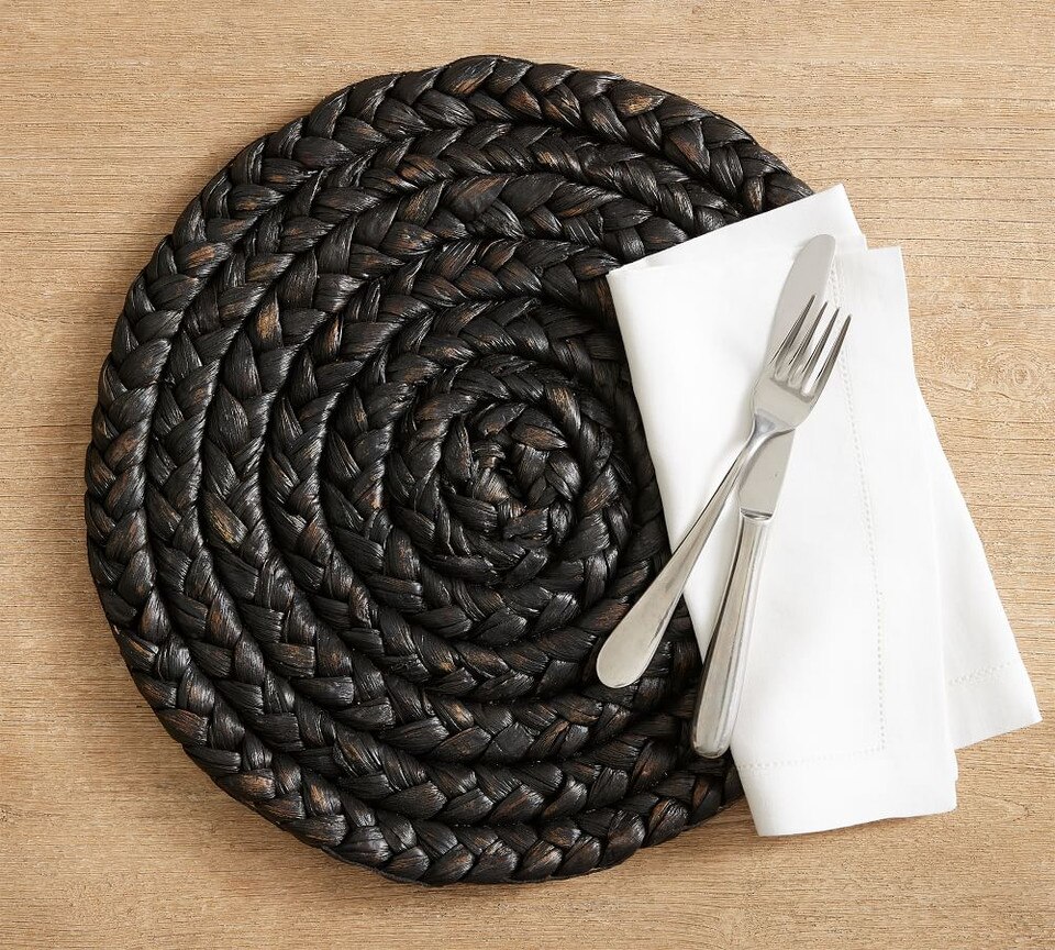 Round Handwoven Water Hyacinth Placemat Pottery Barn Australia